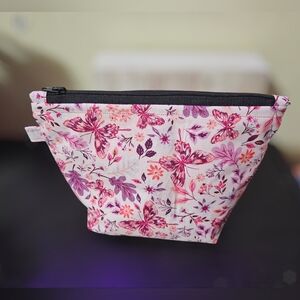 Elegant Floral Butterfly Cosmetic Bag HANDMADE from RIKANDA'S CREATION'S